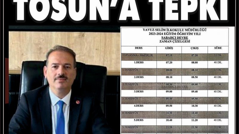 Velilerden Müdür Tosun’a Tepki